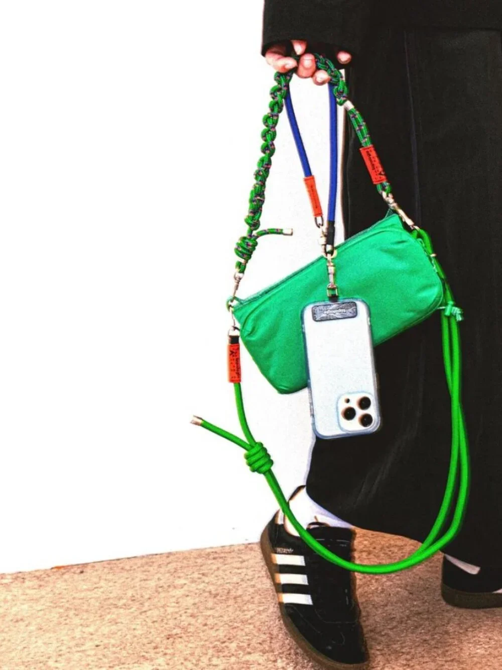 Topologie 6mm Rope Crossbody Adjustable Strap w/ Phone Case Adapter Hook Ring
